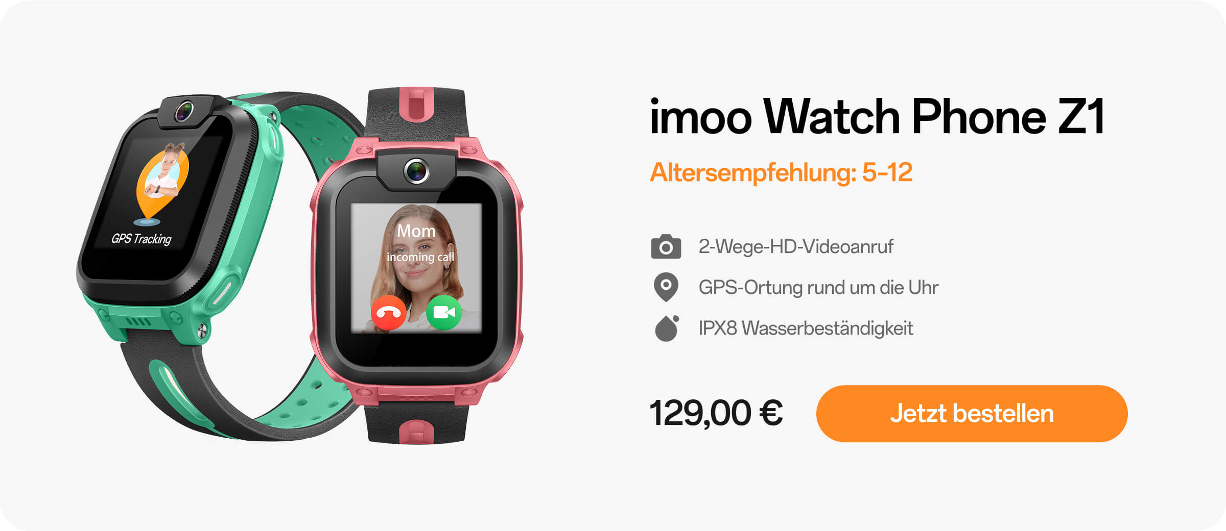 Bestseller imoo Watch Phone Z1,Entdecke, welche Kinder-Smartwatch am besten zu deinem Kind passt;Altersempfehlung: 5–12;2-Wege-HD-Videoanruf;GPS-Ortung rund um die Uhr;IPX8 Wasserbeständigkeit;129,00 €